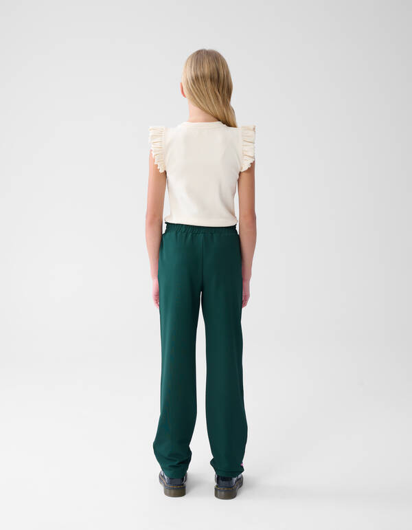 Ruffle Rib Top Off White SHOEBY GIRLS