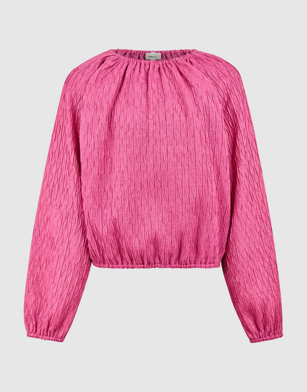 Wavy Struktur Longsleeve Top Rosa SHOEBY GIRLS