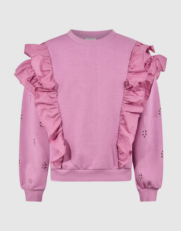 Pullover mit R&uuml;schenstickerei Rosa SHOEBY GIRLS