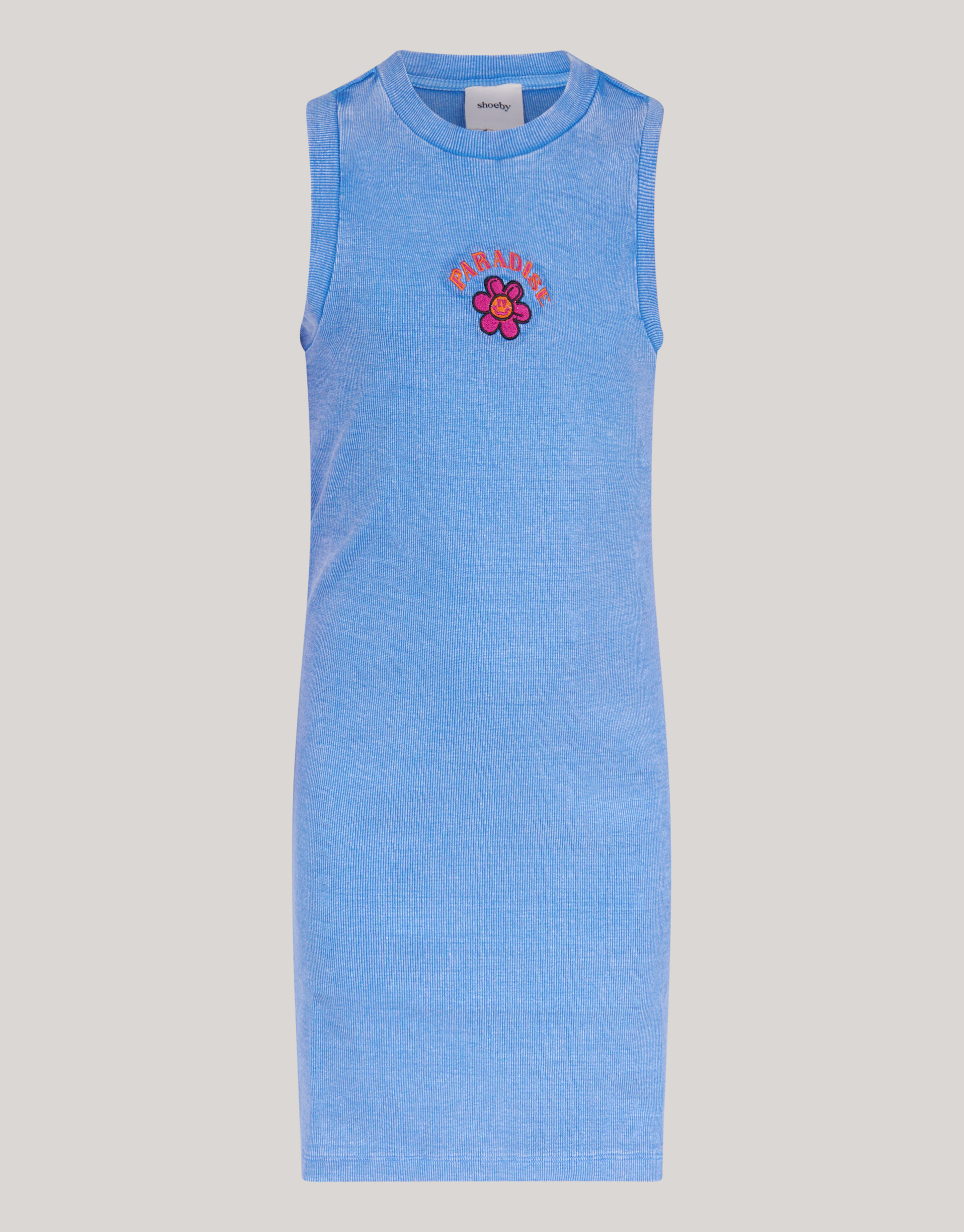 Kleid mit Rippenstickerei Blau SHOEBY GIRLS