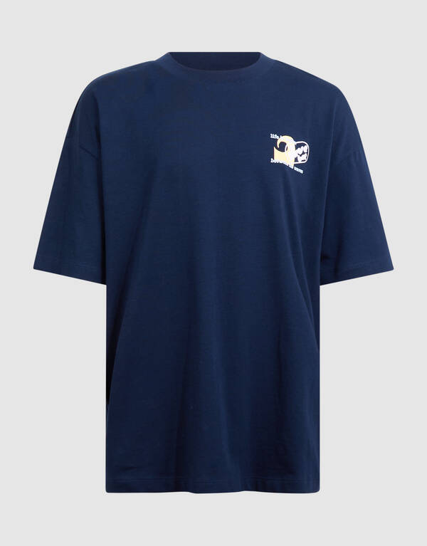 Oversized Waves Artwork T-Shirt Dunkelblau SHOEBY BOYS