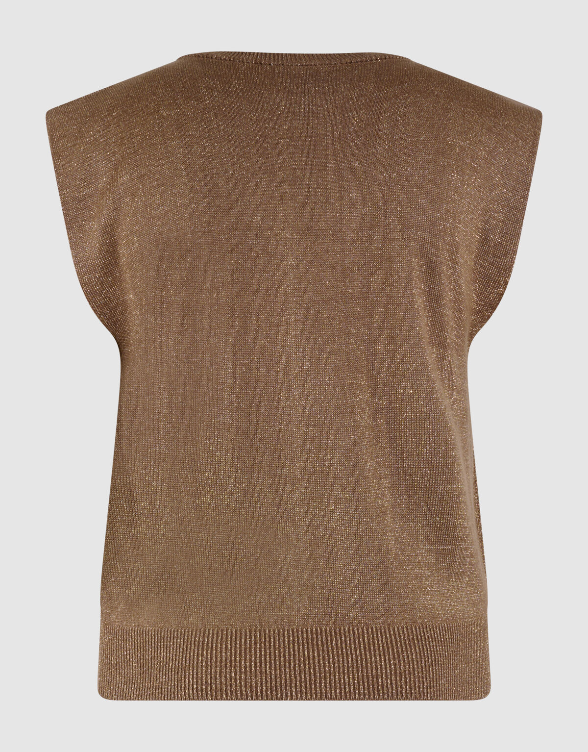 Glitzer-V-Ausschnitt-Top Braun SHOEBY WOMEN