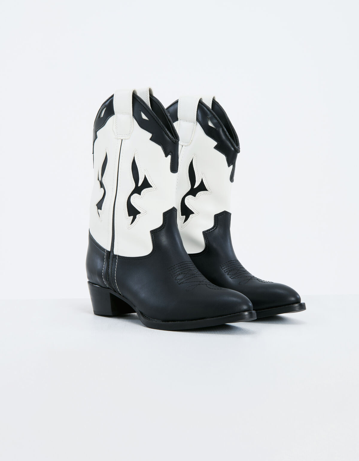 Cowboystiefel Schwarz/Weiß SCHOENEN SHOEBY