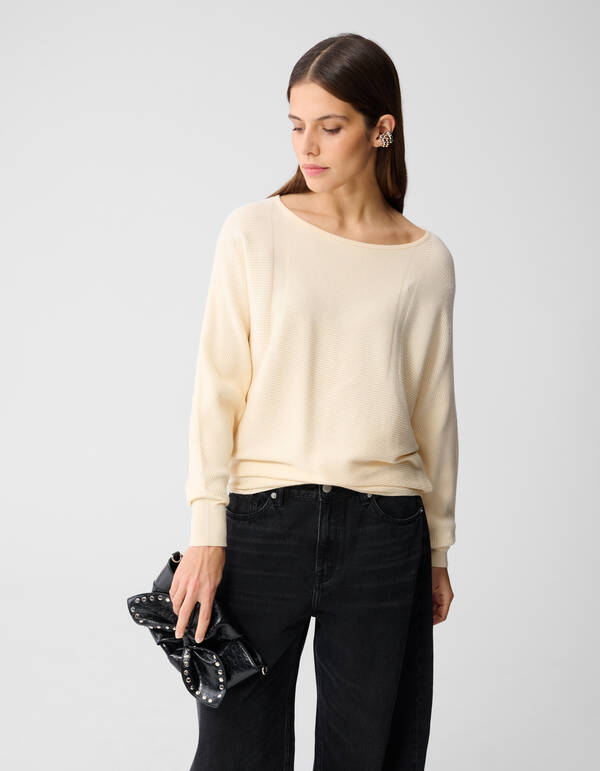&Uuml;bergro&szlig;er Pullover Off White SHOEBY WOMEN