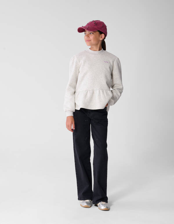 Shiny Wide Leg Fit Jeans in Schwarz SHOEBY GIRLS