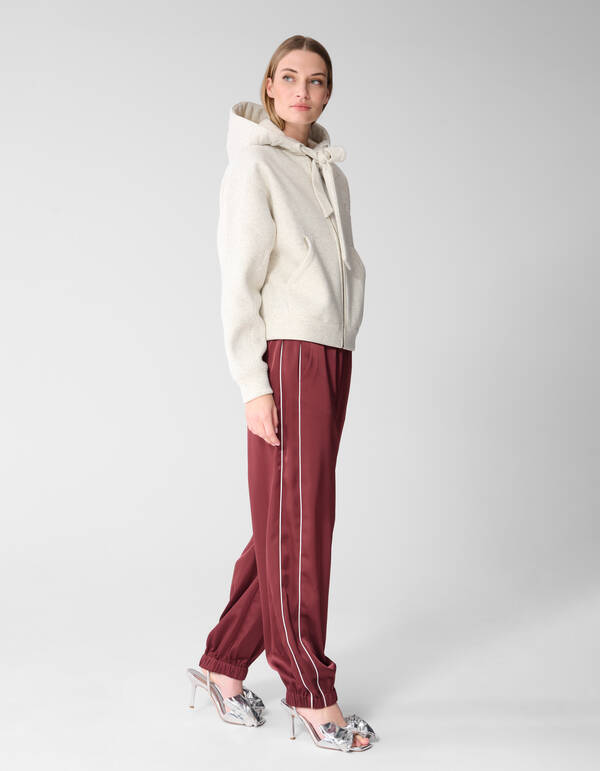 Satin-Kontrast-Jogger Dunkelrot SHOEBY WOMEN