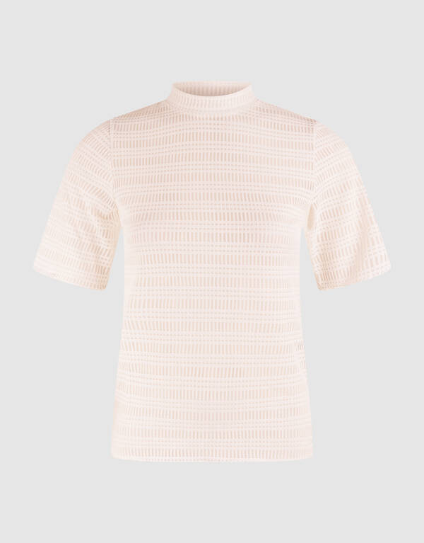 Mesh Texture Top Off Wei&szlig; SHOEBY WOMEN