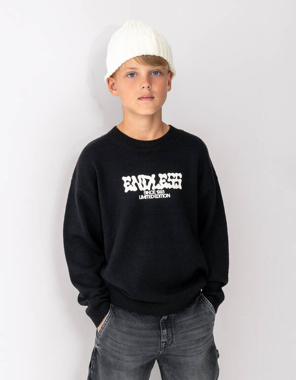 Endless Gebriede Pullover Schwarz SHOEBY BOYS