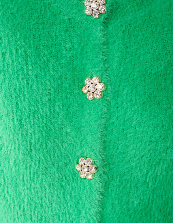 Hairy Strass Cardigan Green SHOEBY GIRLS