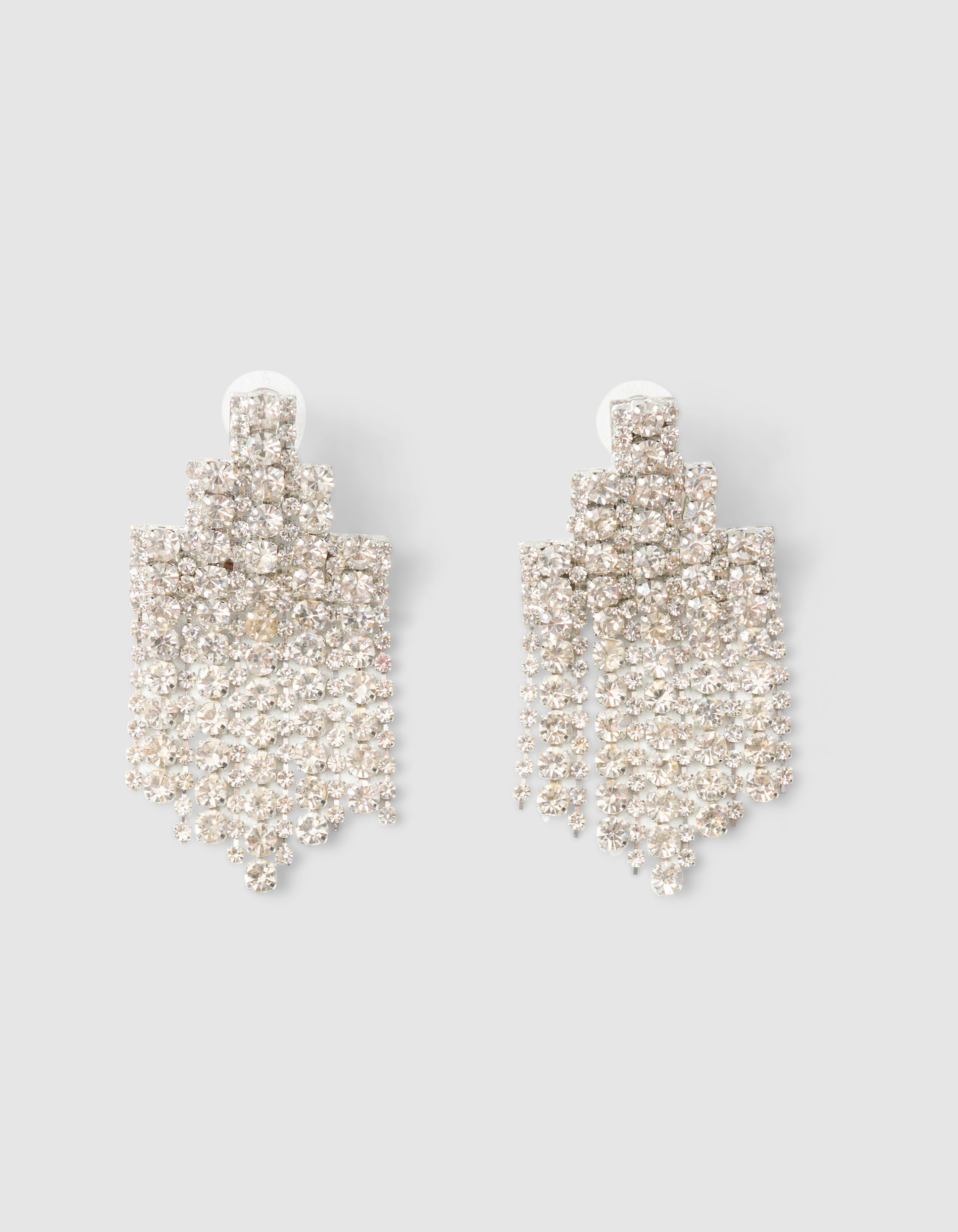 Gro&szlig;e Strass-Ohrringe Silber SHOEBY ACCESSOIRES
