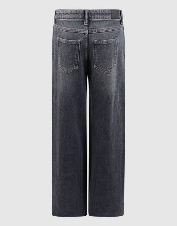 Schwarze Jeans mit Nieten und weitem Bein SHOEBY GIRLS