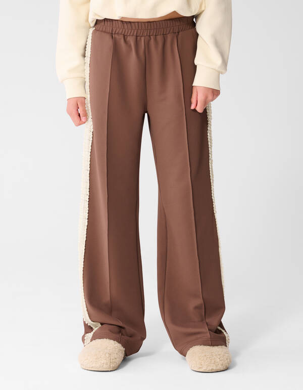 Ruffle Tape Wide Leg Fit Broek Bruin SHOEBY GIRLS