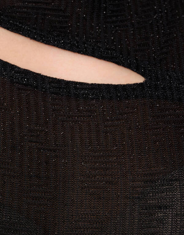 Schwarzes Glitzer-Top mit Ausschnitt SHOEBY WOMEN