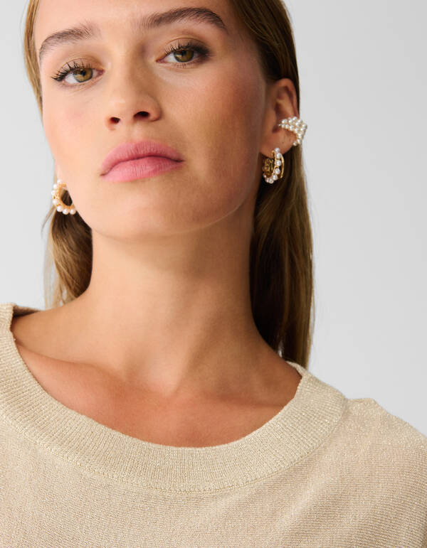 Glitzer-Fledermauspullover Beige SHOEBY WOMEN