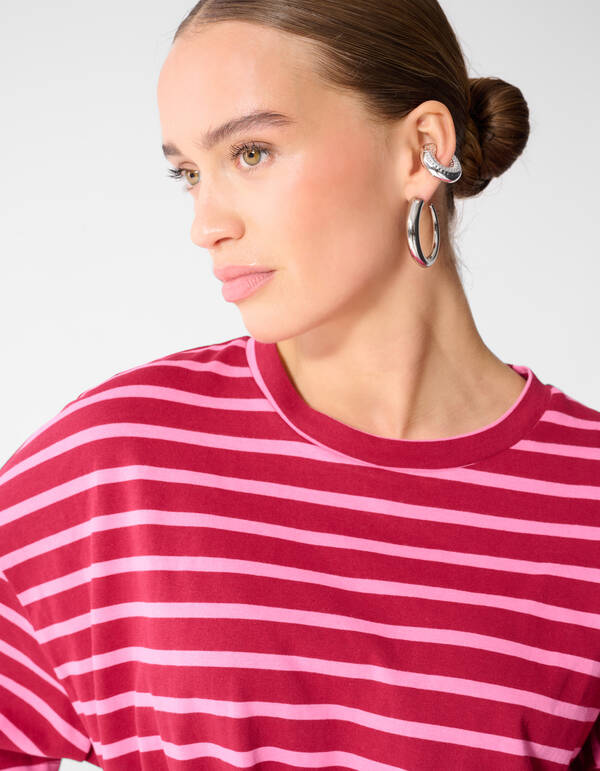Schal Gestreiftes T-Shirt Rosa/Rot SHOEBY WOMEN