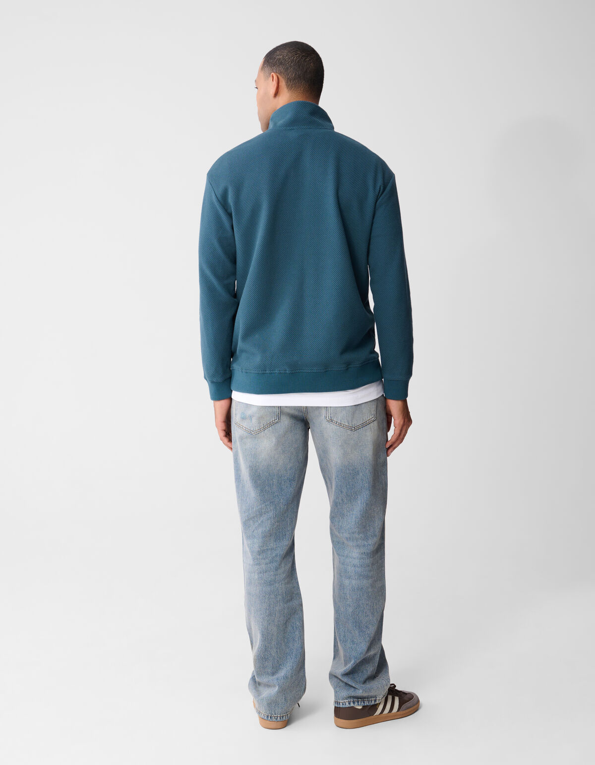 Halb-Zip-Pullover, dunkelgr&uuml;n SHOEBY MEN