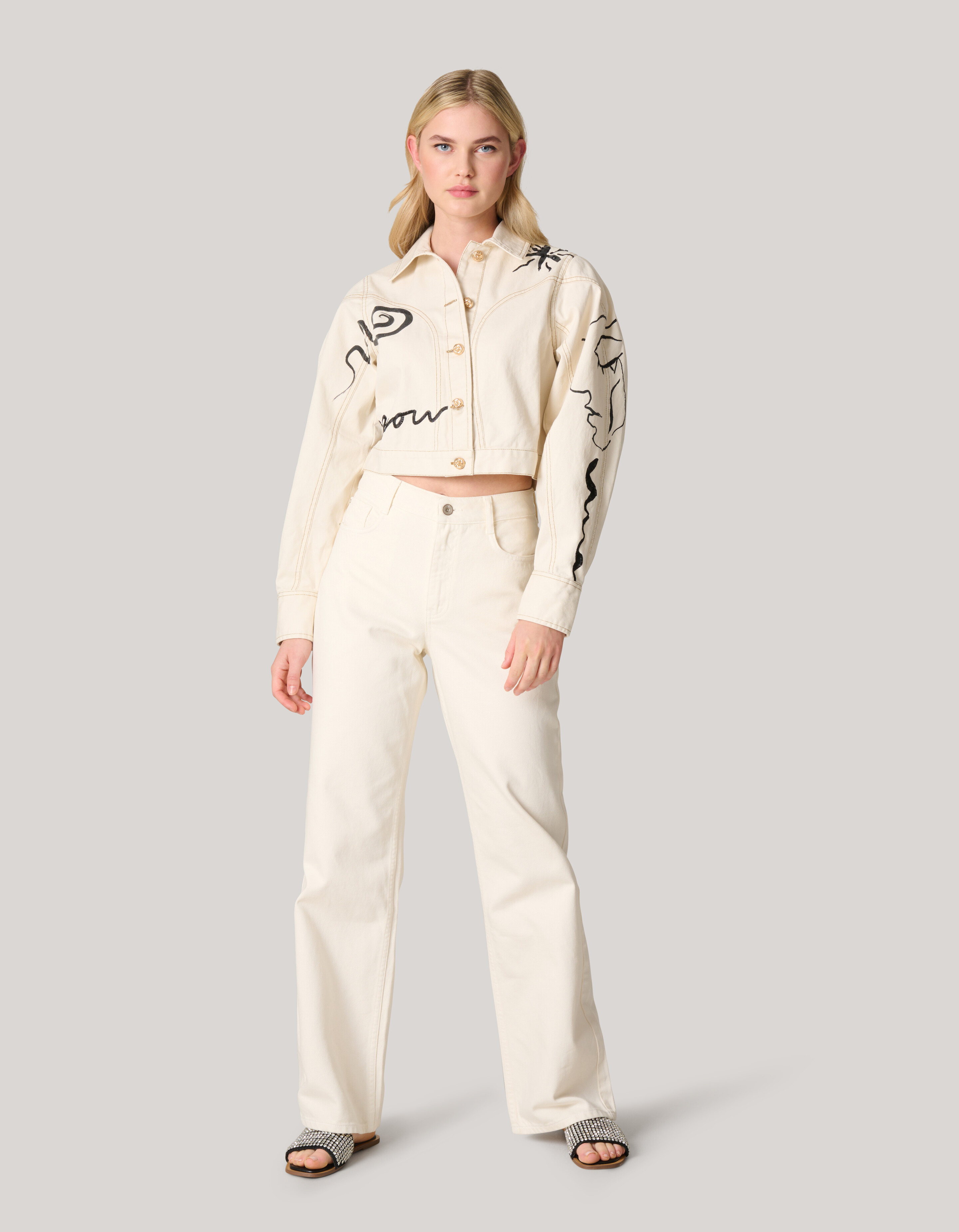 Bedruckte Jeansjacke off-white SHOEBY WOMEN