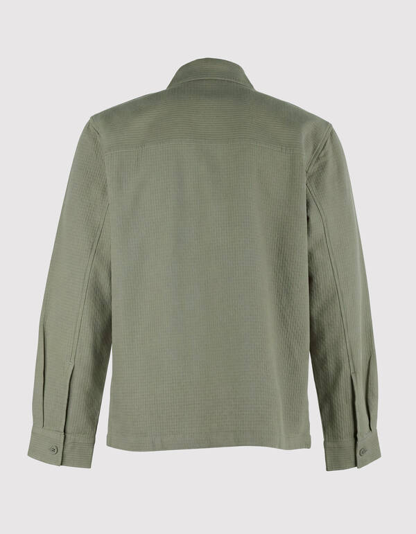 Block-Jacquard-Overshirt Gr&uuml;n SHOEBY MEN