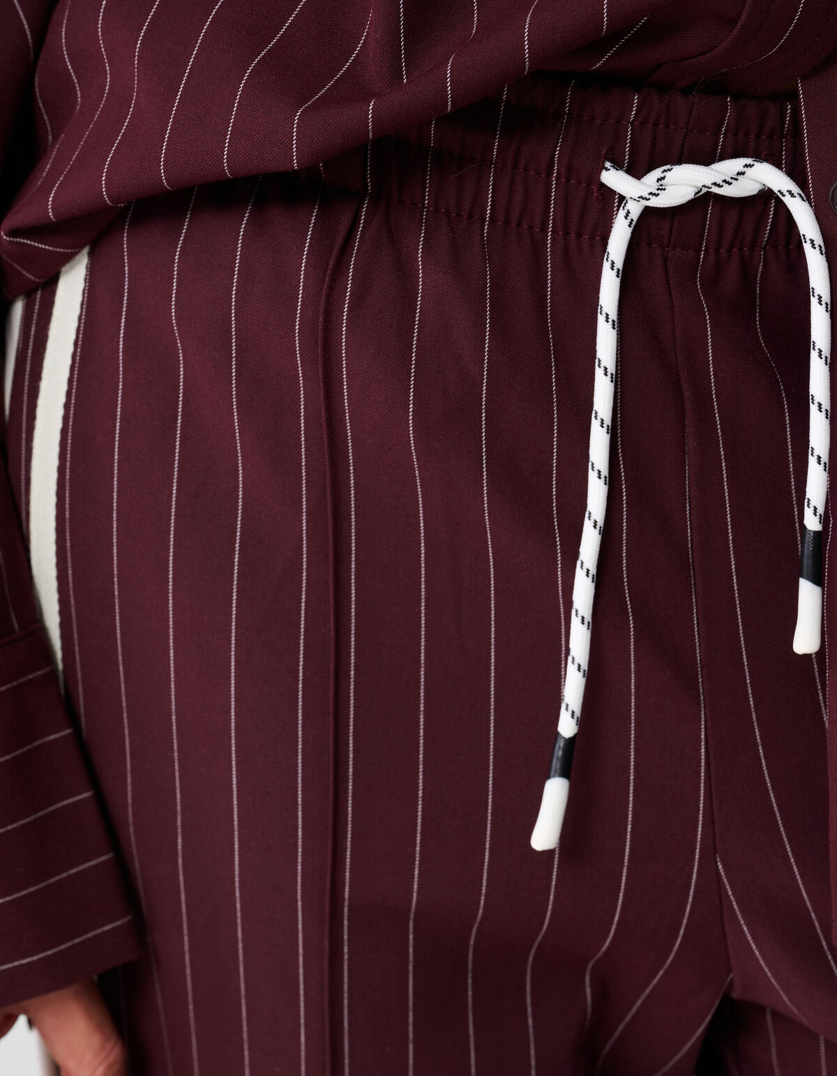 Nadelstreifen-Hose mit weitem Bein Dunkelrot SHOEBY WOMEN