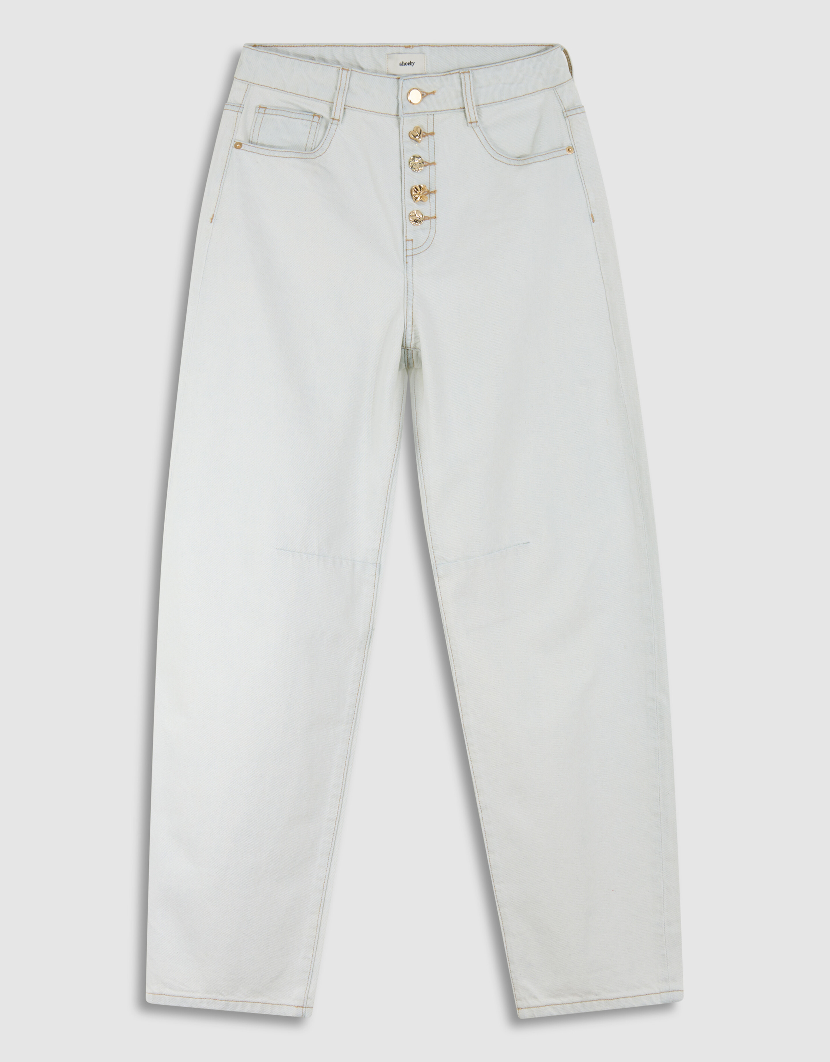 Fancy Button Barrel Fit Jeans Gebleicht SHOEBY WOMEN