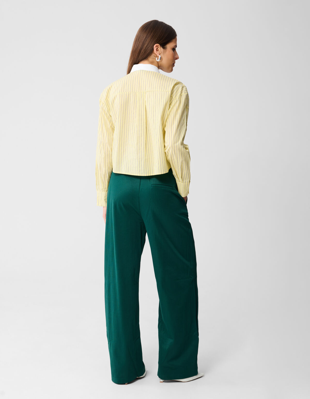 Kurz geschnittene Bluse mit Strasskragen, Hellgelb SHOEBY WOMEN