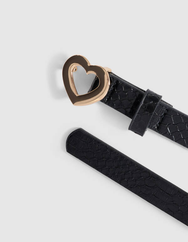 G&uuml;rtel mit Schlangenmuster Schwarz SHOEBY ACCESSOIRES