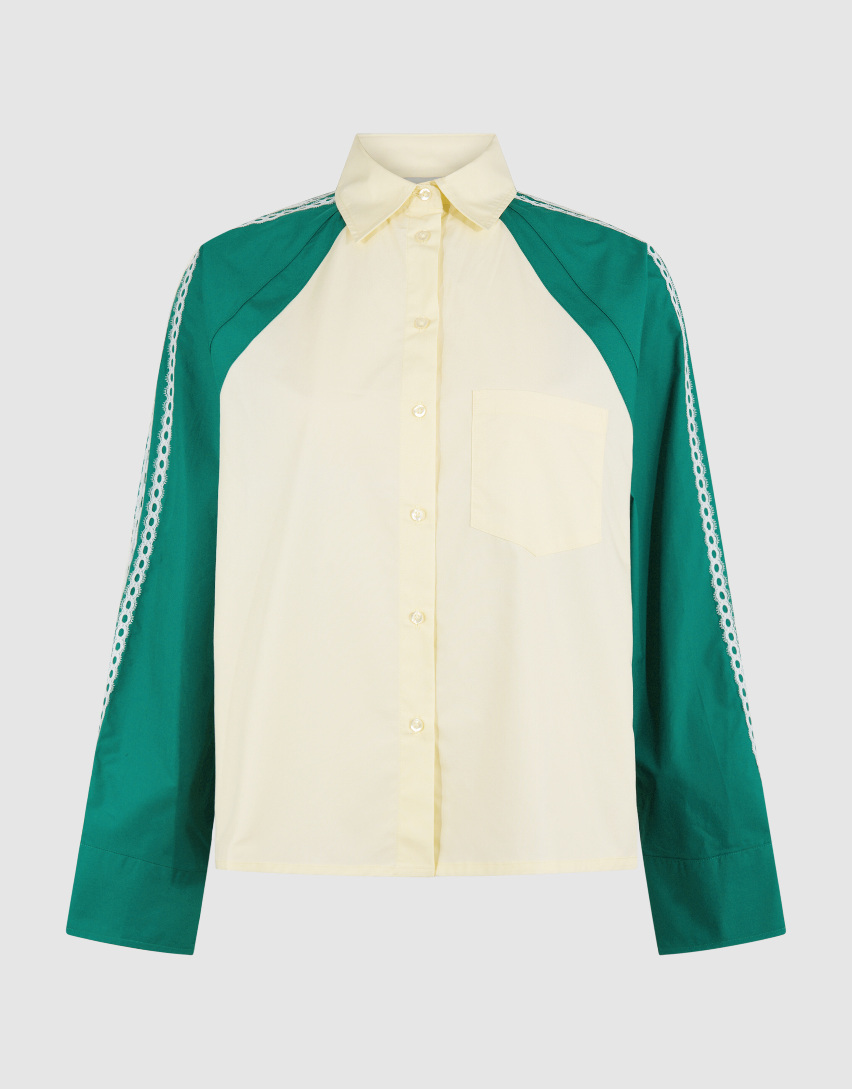 Popeline-Bluse mit Bindeband Hellgelb SHOEBY WOMEN