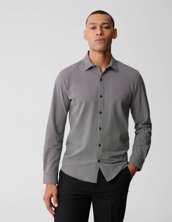 Bedrucktes Logo-Hemd, gebrochenes Wei&szlig; SHOEBY MEN