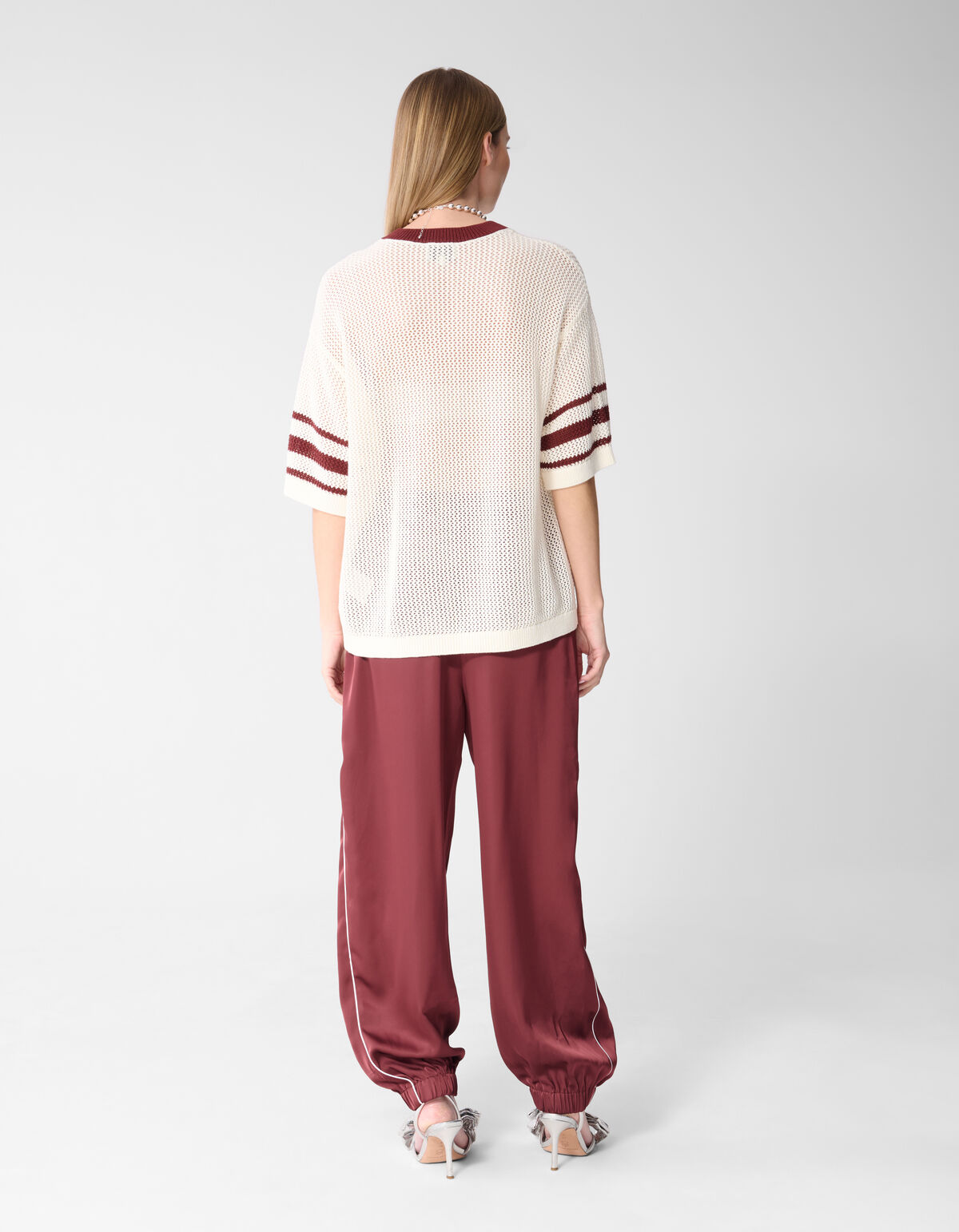 Oversized Baseball-T-Shirt Gebrochen Wei&szlig; SHOEBY WOMEN