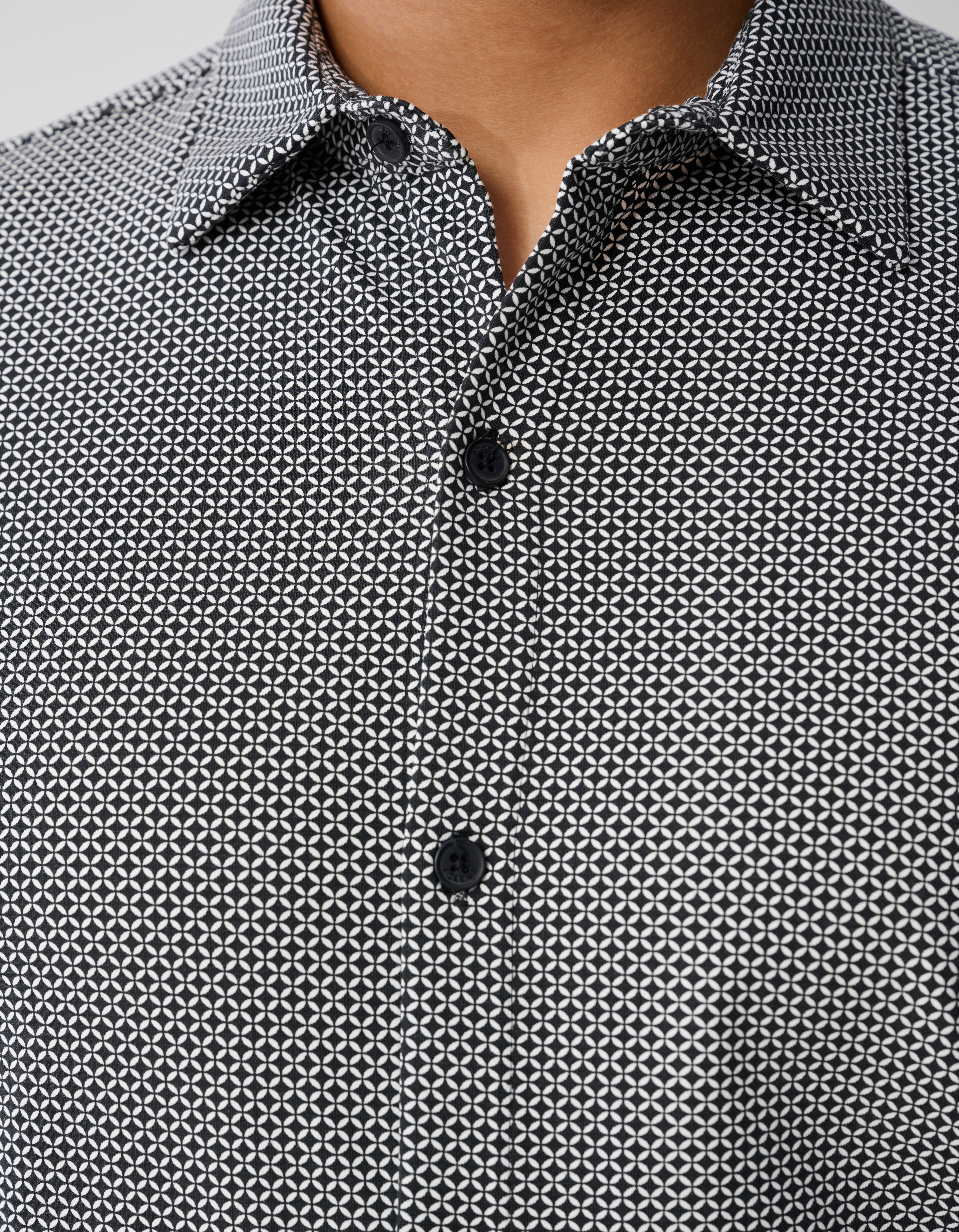 Bedrucktes Logo-Hemd, gebrochenes Wei&szlig; SHOEBY MEN