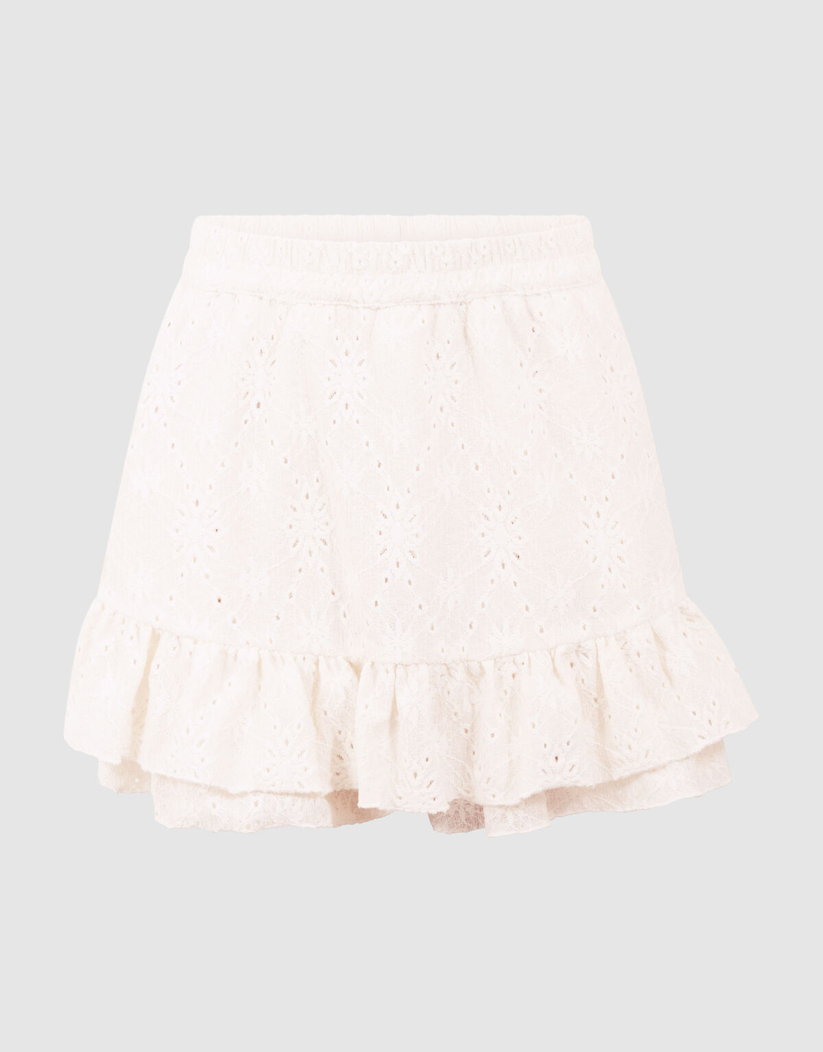 Stickerei R&uuml;schen Skort Wei&szlig; SHOEBY GIRLS