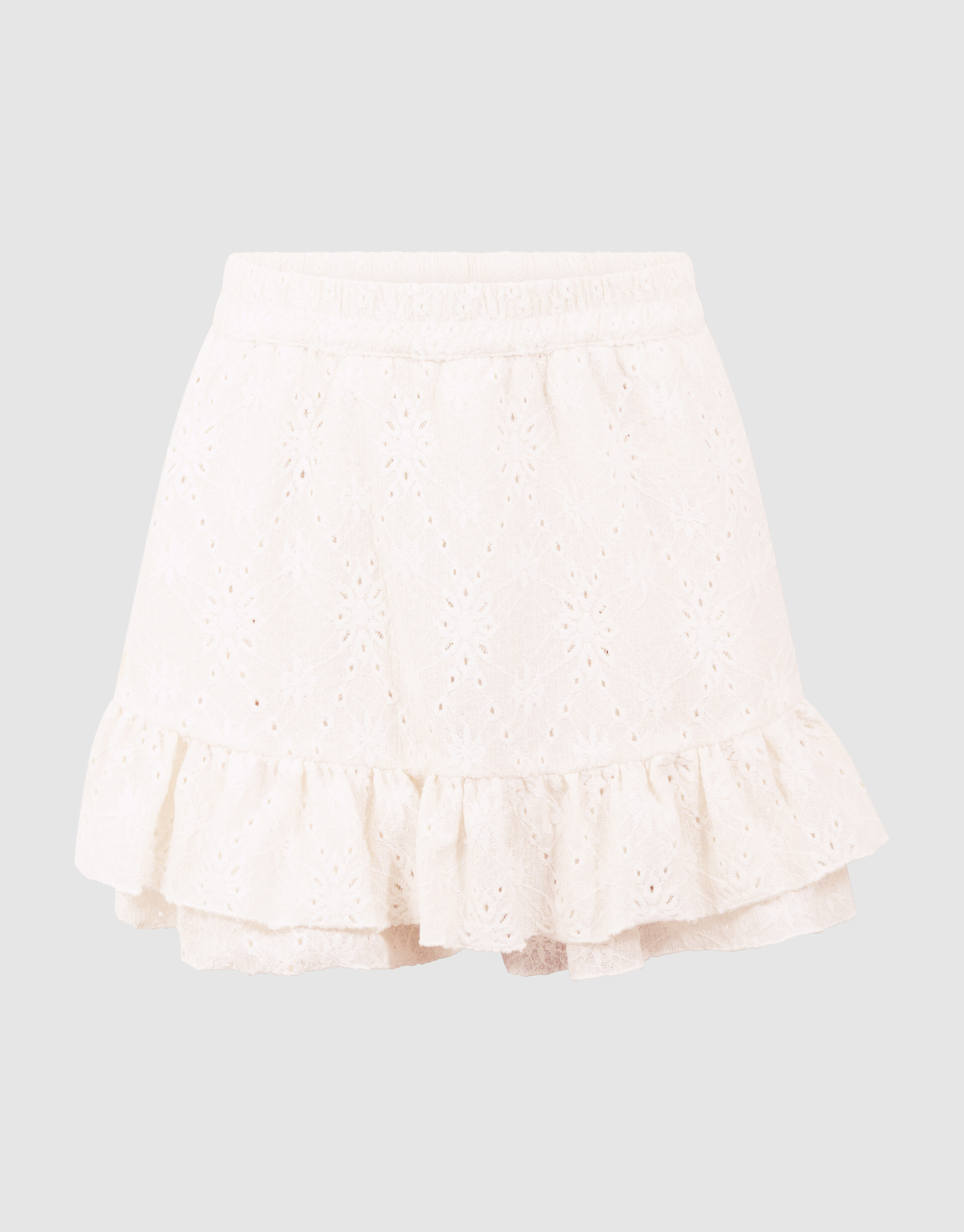 Stickerei R&uuml;schen Skort Wei&szlig; SHOEBY GIRLS