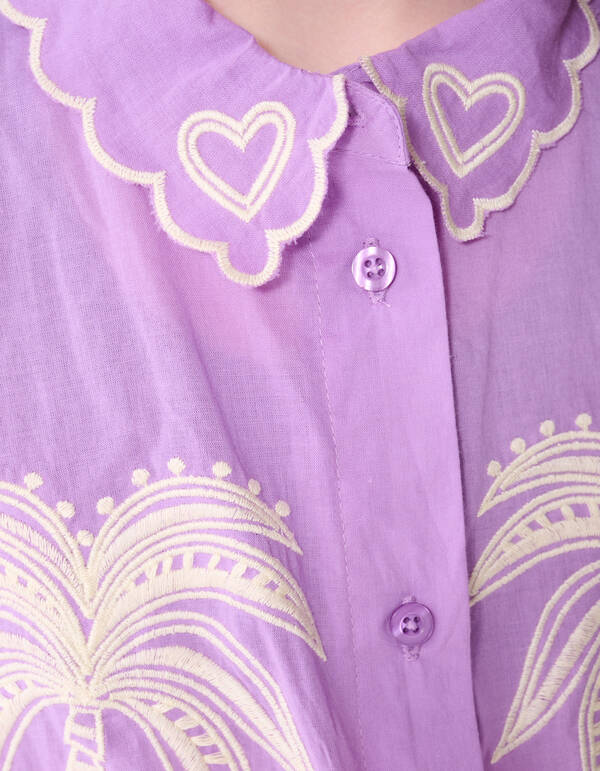 Tropische Stickerei Bluse Lila SHOEBY GIRLS