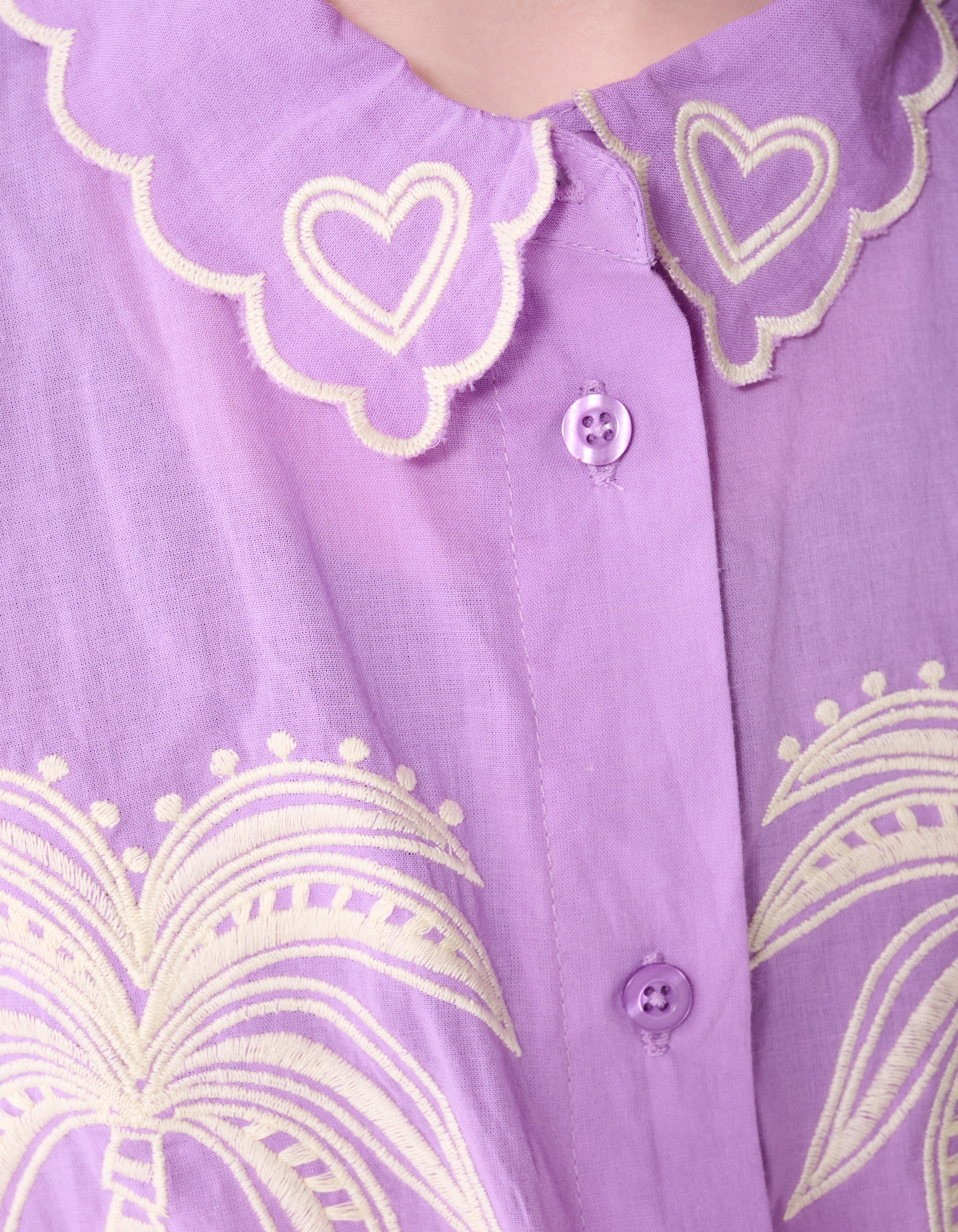 Tropische Stickerei Bluse Lila SHOEBY GIRLS