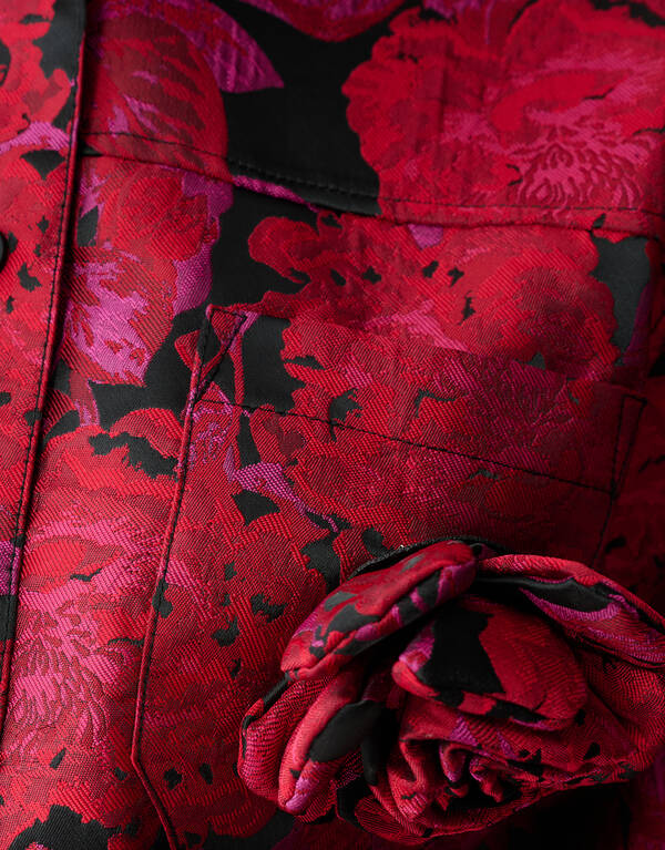 Rose Jacquard Bluse Dunkelrot SHOEBY WOMEN