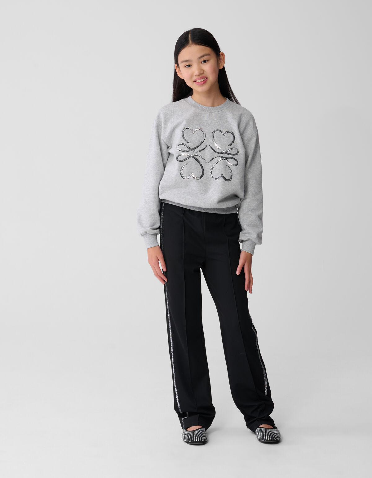 Glitzer-Hose mit weitem Bein, schwarz SHOEBY GIRLS