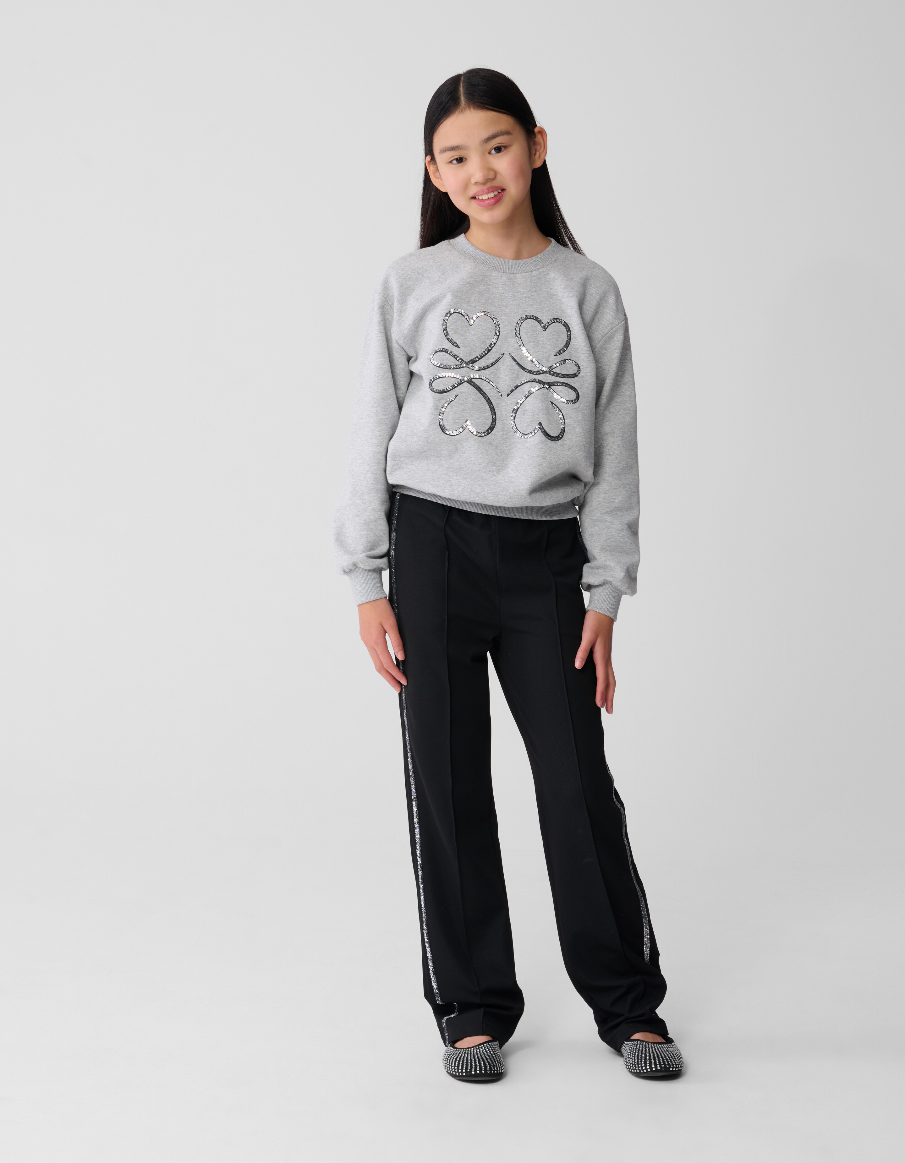 Glitzer-Hose mit weitem Bein, schwarz SHOEBY GIRLS