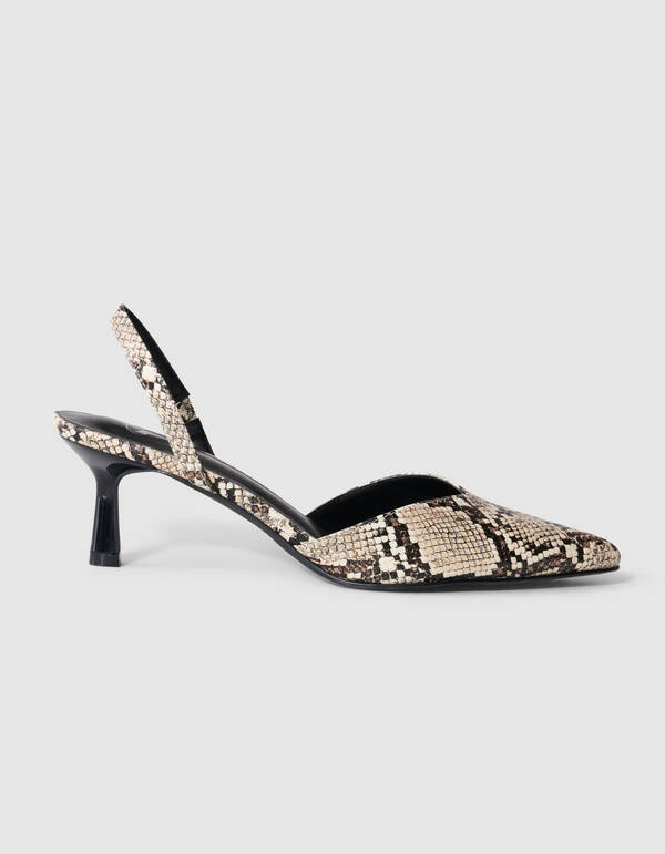 Schlange Vegane Leder High Heels Hellbraun SHOEBY SHOES
