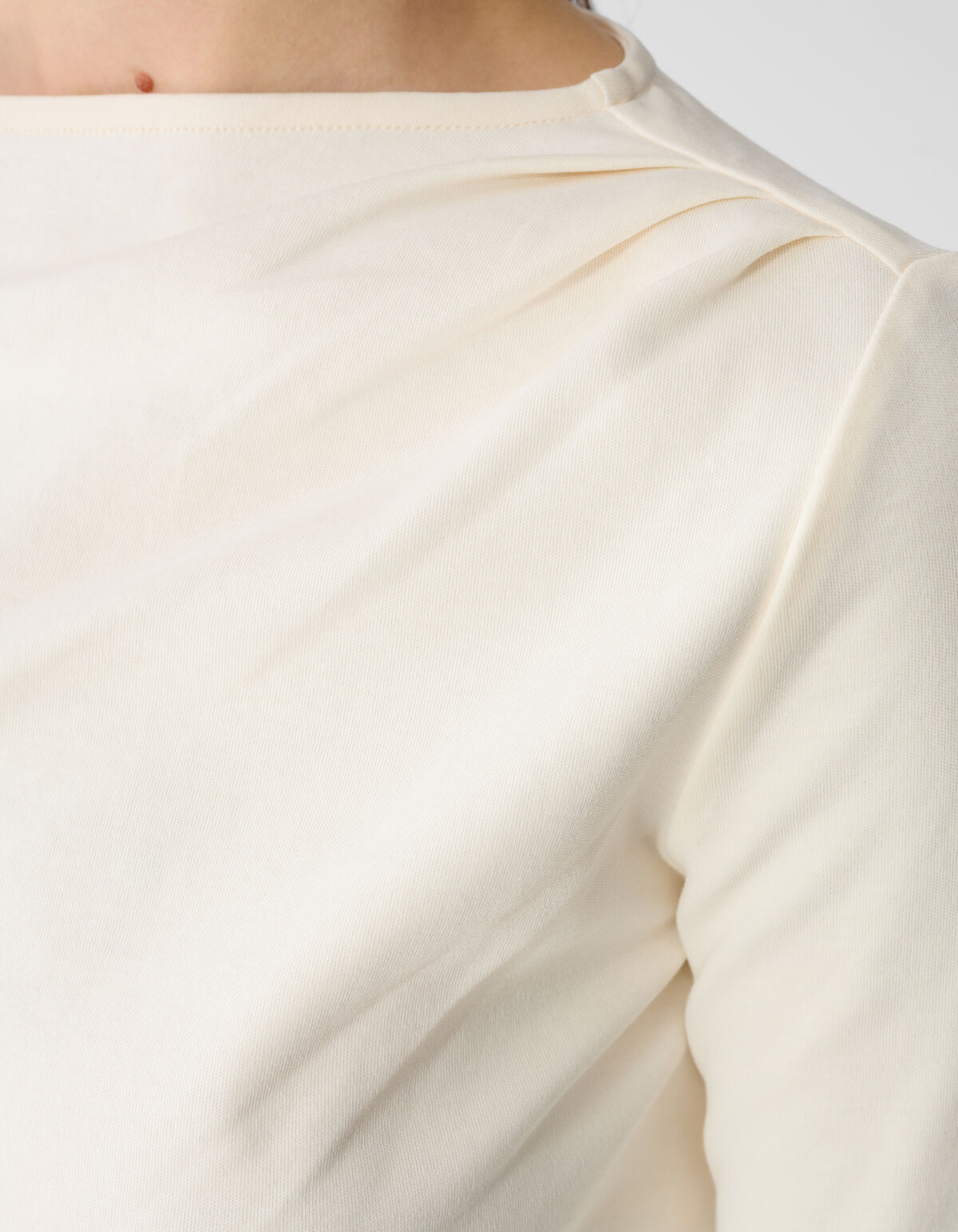 Drape Longsleeve Top Gebroken Wit SHOEBY WOMEN