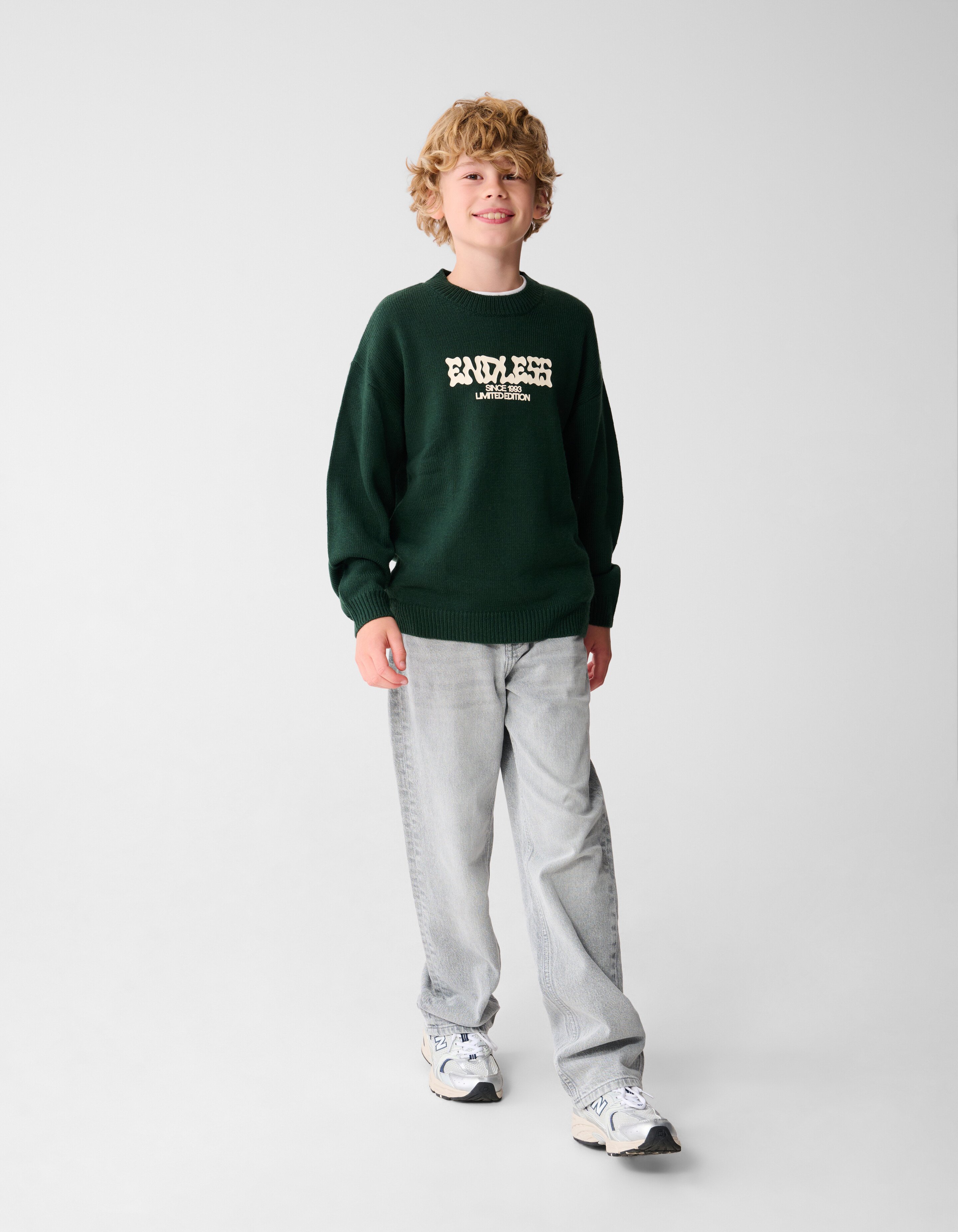 Baggy Fit Jeans Hellgrau SHOEBY BOYS