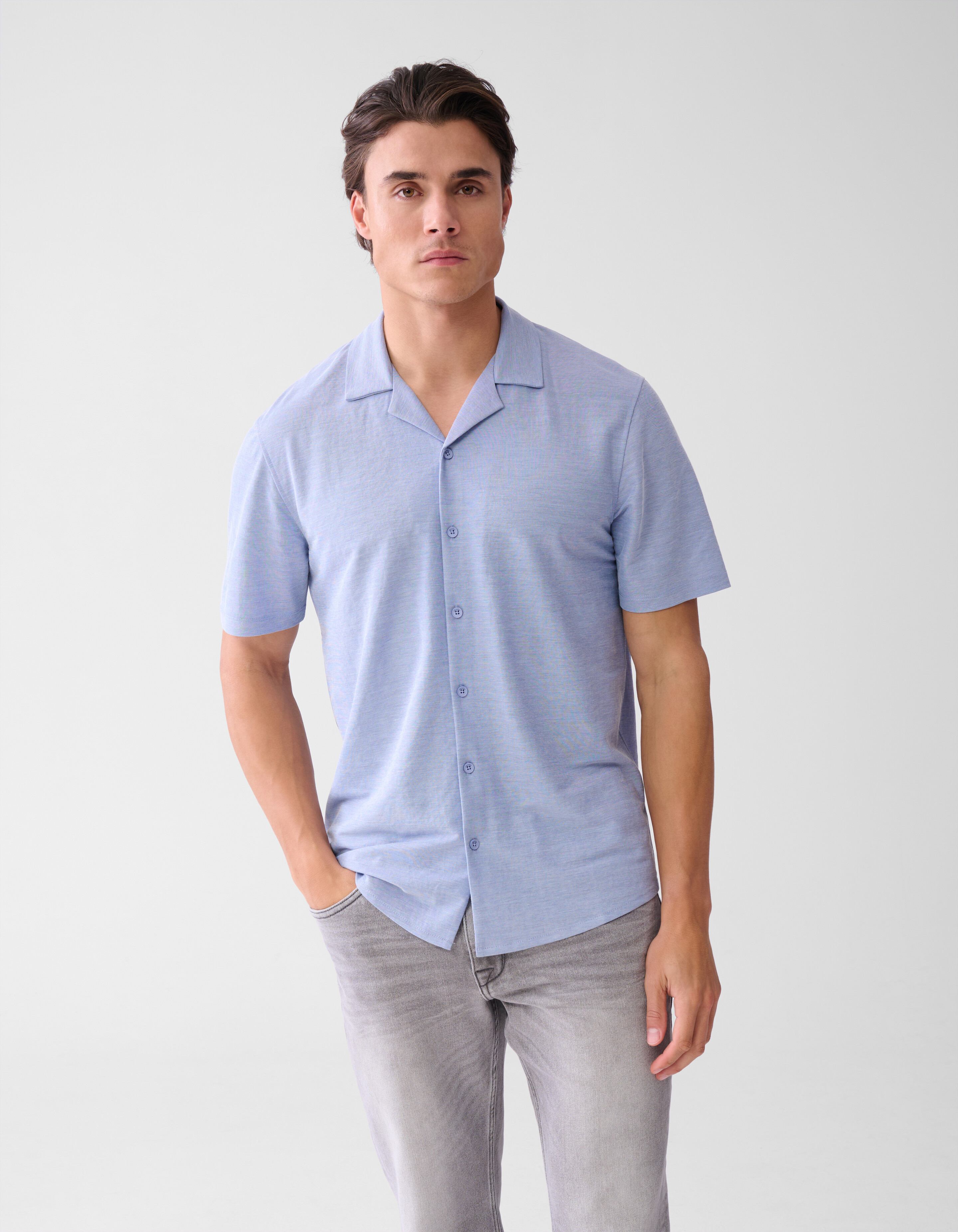 Piqué-Hemd Blau SHOEBY MEN