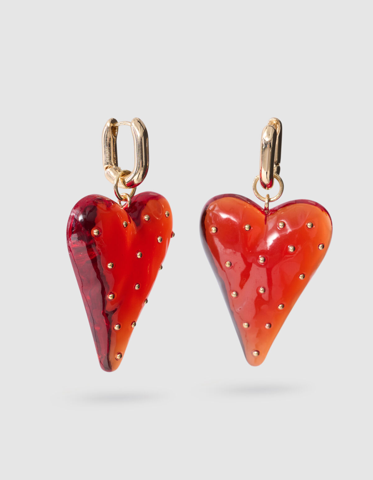 Punktiertes Herz Ohrringe Rot SHOEBY ACCESSOIRES