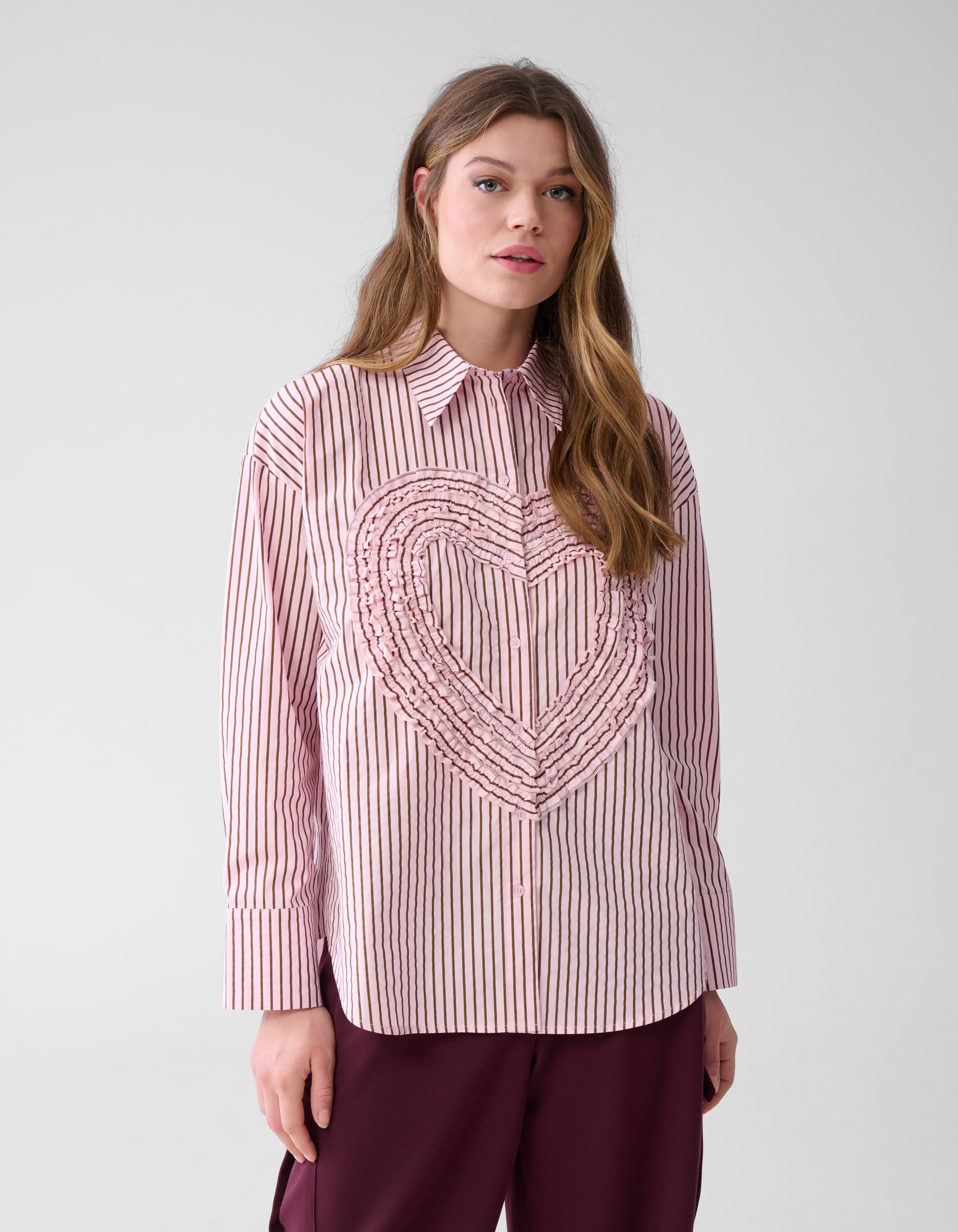 Herz-Rüschen-Bluse Rosa SHOEBY WOMEN