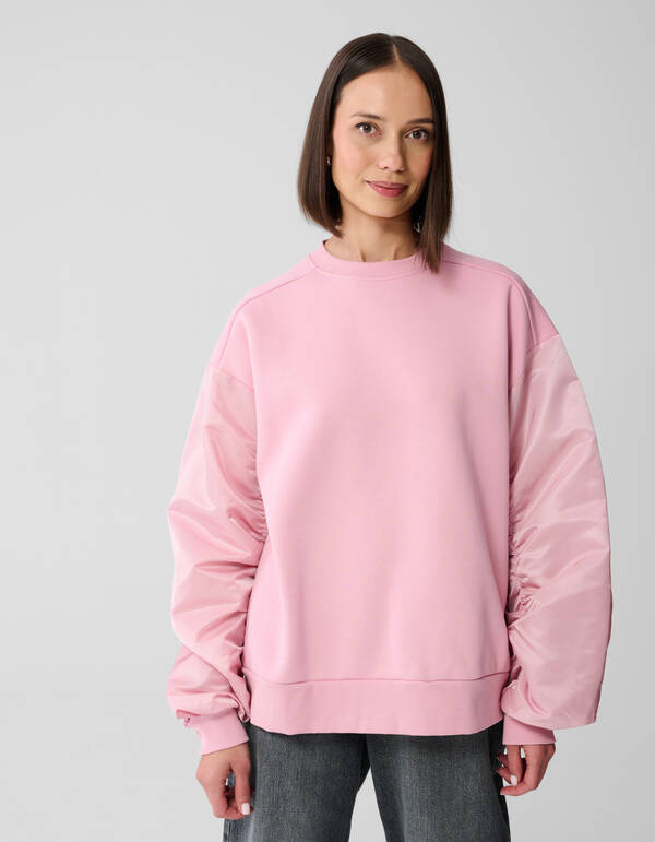 Pullover aus Satin-Mix Hellrosa SHOEBY WOMEN