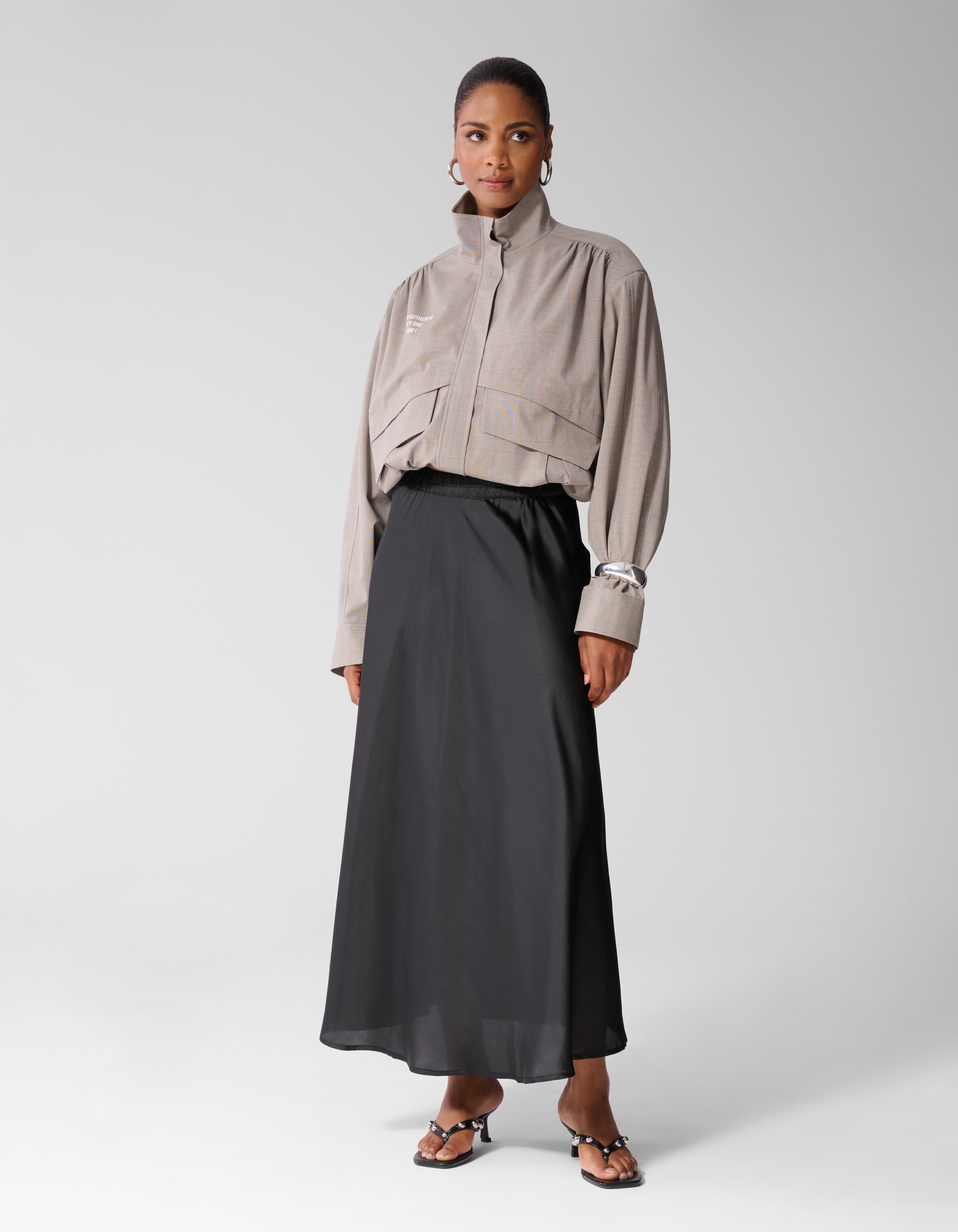 Satijnen Maxi Rok Zwart SHOEBY WOMEN
