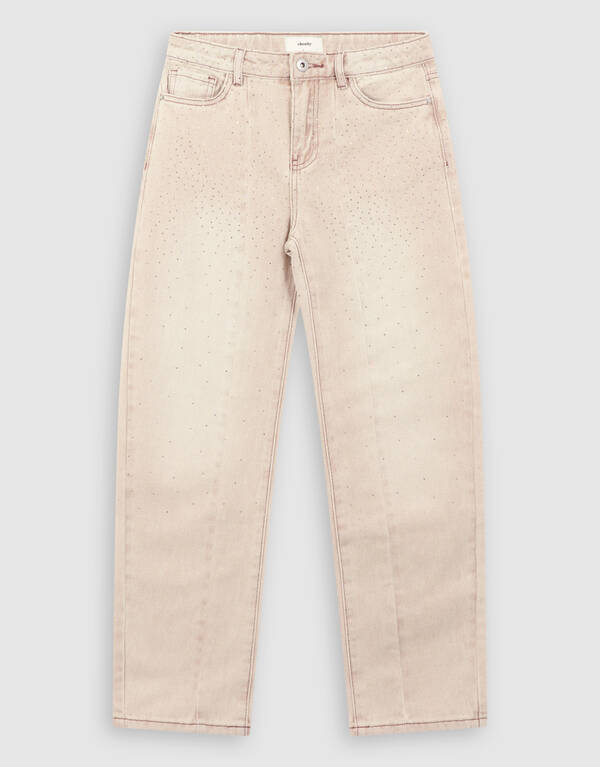 Strass Barrel Fit Jeans in Sand SHOEBY GIRLS