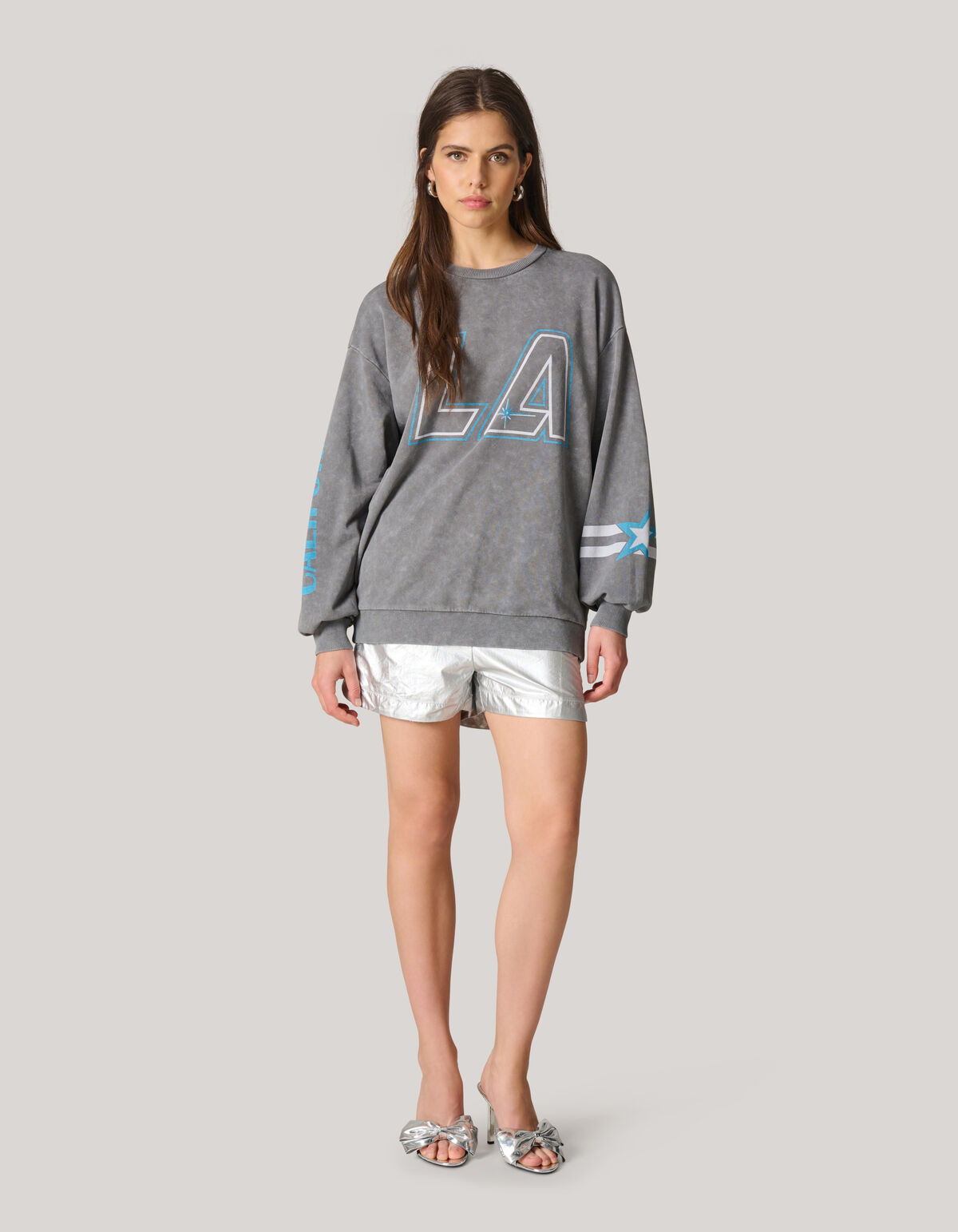 Washed Artwork Pullover Hellgrau SHOEBY WOMEN