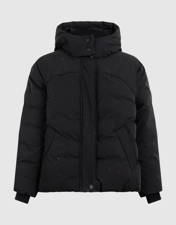 Strass Puffer Jas Zwart SHOEBY GIRLS