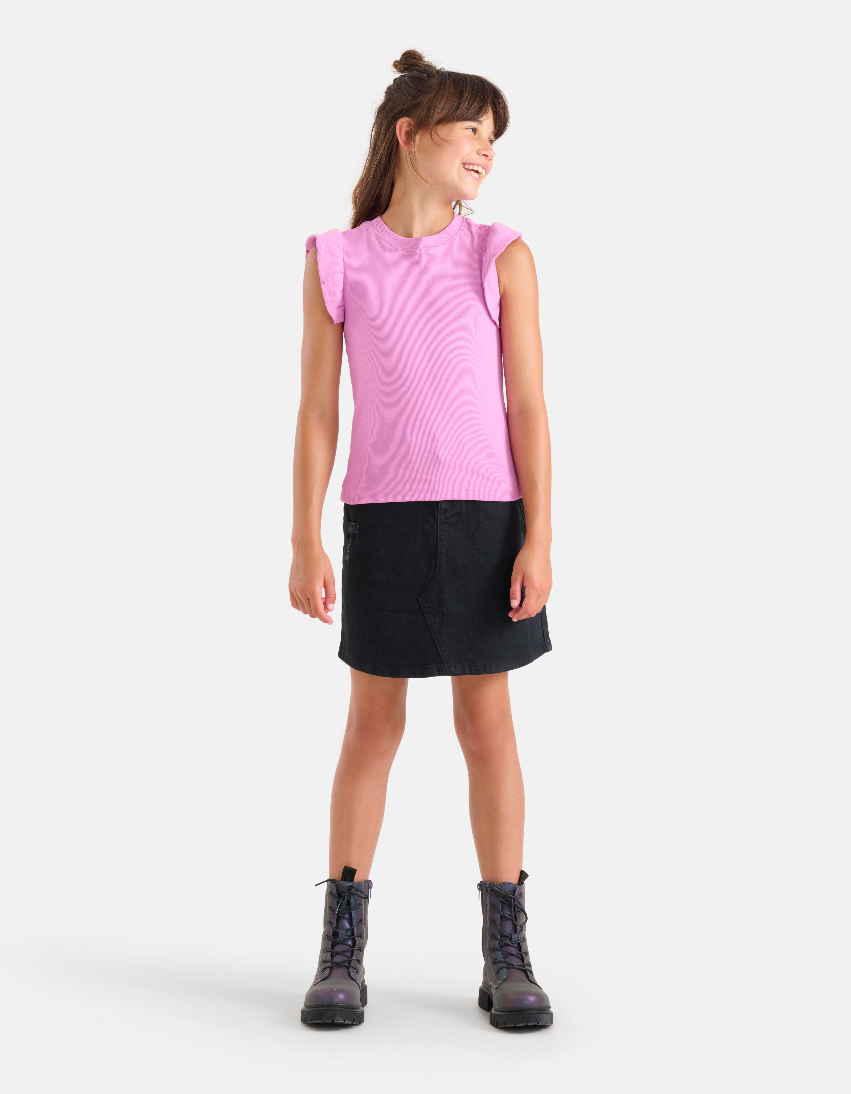 Ruffle Rib Top Lila SHOEBY GIRLS