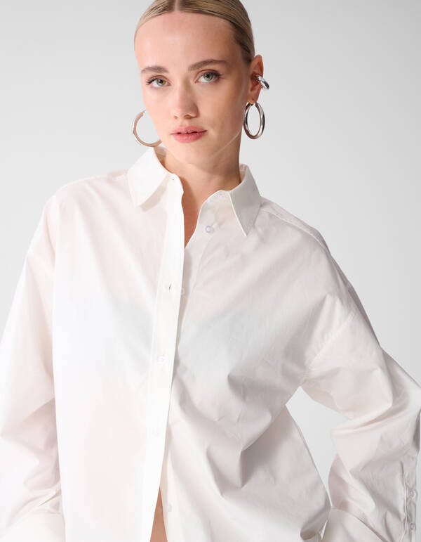 Bluse mit Ringmanschetten Wei&szlig; SHOEBY WOMEN